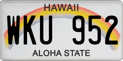 HI license plate WKU952
