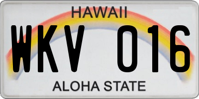 HI license plate WKV016
