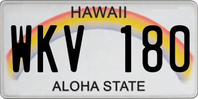 HI license plate WKV180