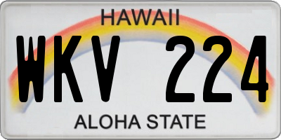 HI license plate WKV224
