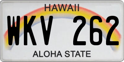 HI license plate WKV262