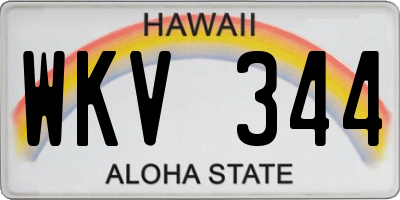 HI license plate WKV344