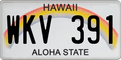 HI license plate WKV391