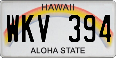 HI license plate WKV394