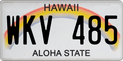 HI license plate WKV485