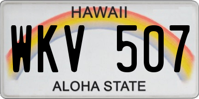 HI license plate WKV507