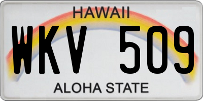 HI license plate WKV509
