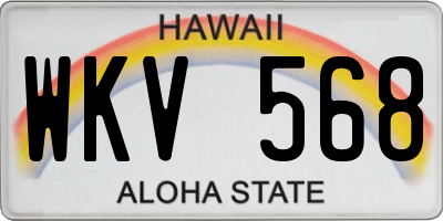 HI license plate WKV568