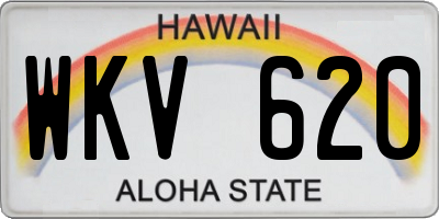 HI license plate WKV620