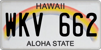 HI license plate WKV662