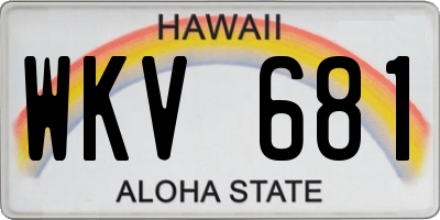HI license plate WKV681