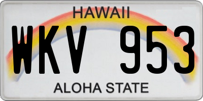 HI license plate WKV953