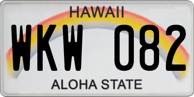HI license plate WKW082