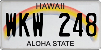 HI license plate WKW248