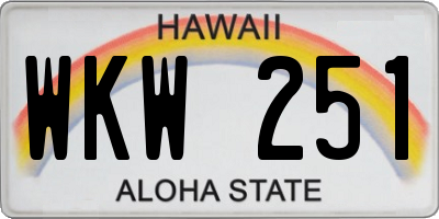 HI license plate WKW251