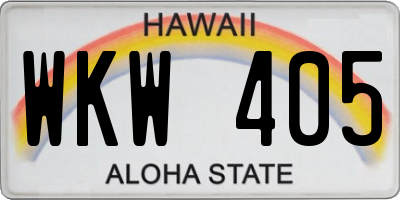HI license plate WKW405