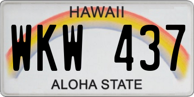 HI license plate WKW437