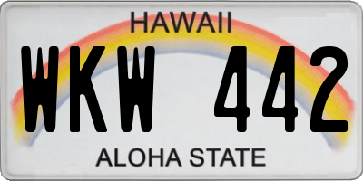 HI license plate WKW442