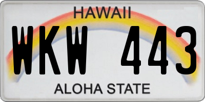 HI license plate WKW443