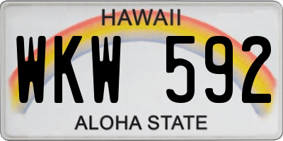 HI license plate WKW592
