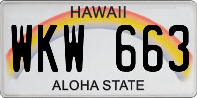 HI license plate WKW663