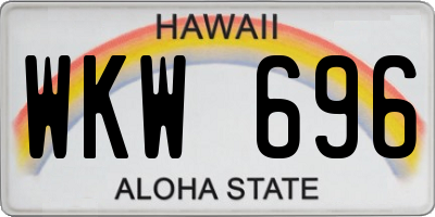 HI license plate WKW696