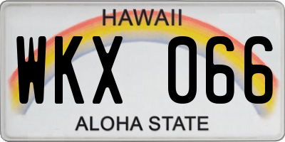 HI license plate WKX066