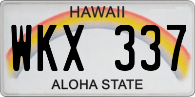 HI license plate WKX337