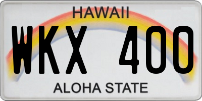 HI license plate WKX400
