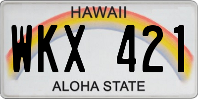 HI license plate WKX421