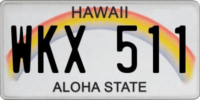 HI license plate WKX511
