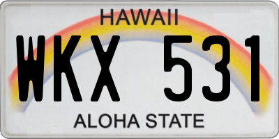 HI license plate WKX531