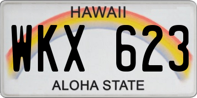 HI license plate WKX623