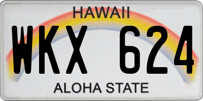 HI license plate WKX624