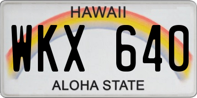 HI license plate WKX640