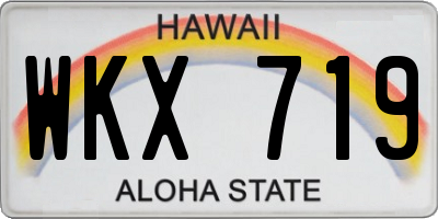 HI license plate WKX719