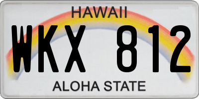 HI license plate WKX812