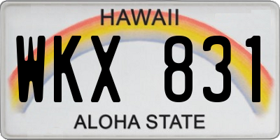 HI license plate WKX831