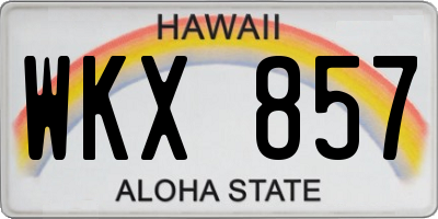 HI license plate WKX857