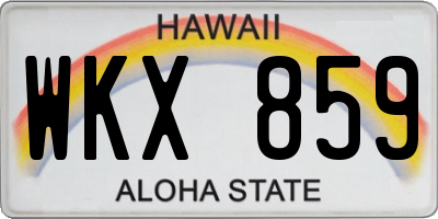 HI license plate WKX859