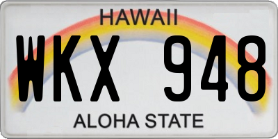 HI license plate WKX948