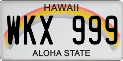 HI license plate WKX999