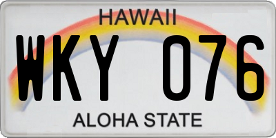 HI license plate WKY076