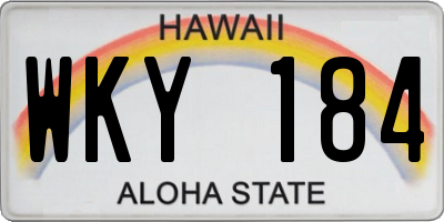HI license plate WKY184