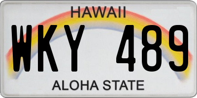 HI license plate WKY489