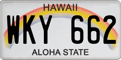 HI license plate WKY662