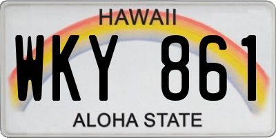 HI license plate WKY861