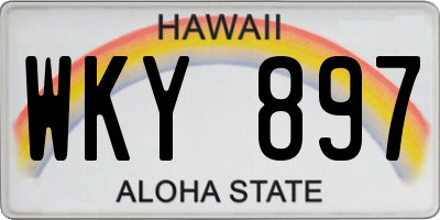HI license plate WKY897