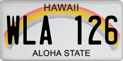 HI license plate WLA126