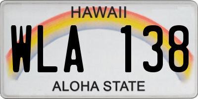 HI license plate WLA138